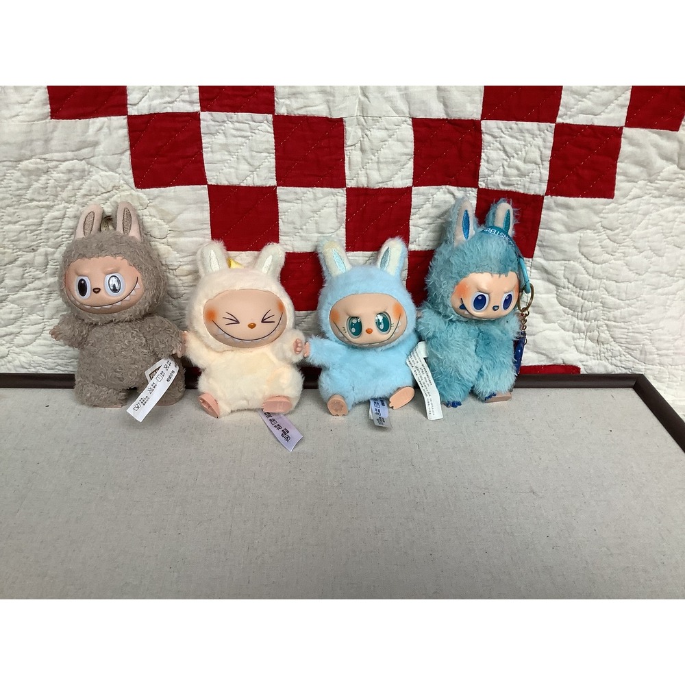 Pop Mart The Monsters Labubu Plush Pendant Keychain Lot of 4